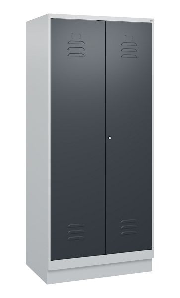 C+P luierkluis Classic PLUS SW, onderbouw, 2 vakken, 1800x800x500mm, 7035/7016, cilinderslot, 0800227-22 S10023