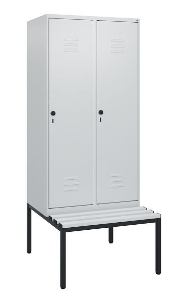 C+P luierkastje Classic PLUS, met onderbank, 2 vakken, 1950x800x815mm, 7035/7035, draaibare sluiting, 0800505-22 S10039