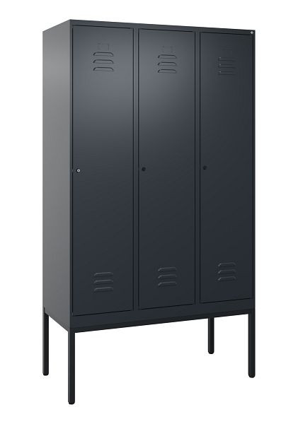 C+P luierkastje Classic PLUS met middenwand, frame, 3 vakken, 2120x1200x500mm, 7016/7016, cilindersloten, 0800307-32F S10027
