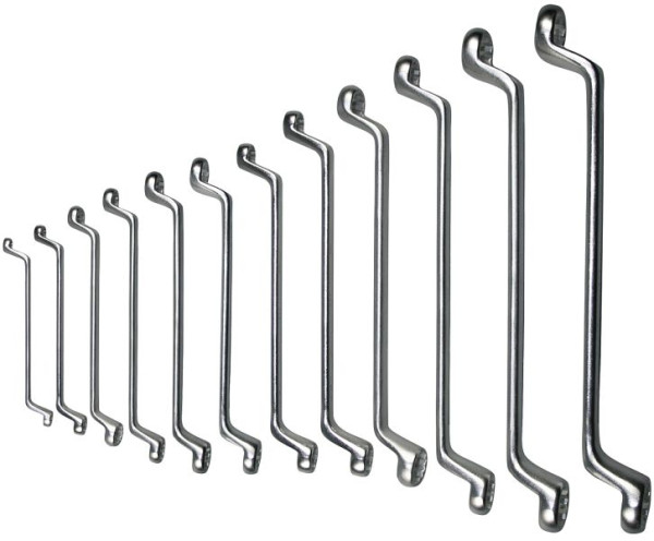 SW-Stahl dubbele ringsleutelset, 6-32 mm, gebogen, 12-delig, 01512L
