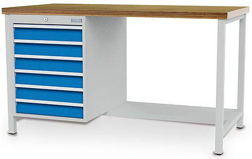 Bedrunka + Hirth box werkbank serie 1500 R18-24, 6x100 mm, lade volledig uittrekbaar 100%, 1500 x 750 x 959 mm, 03.14.23-LV9