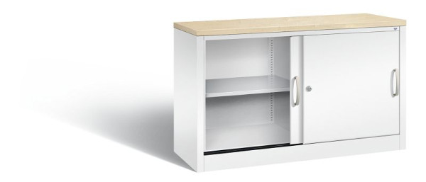 C+P dressoir met schuifdeuren Acurado, H720xB1200xD400mm, kleur: verkeerswit, beugelgreep, 2 niveaus, 5723-00 S10461