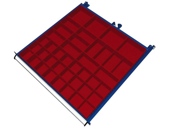 KLW scheidingsmateriaalset voor laden vanaf vakhoogte 75 mm (kasthoogte 52 mm) in SGB kast, kastmaat 725 x 750 mm B x D, SGB-B11-052