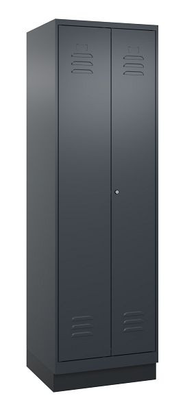 C+P luierkluis Classic PLUS, dubbele locker, onderbouw, 2 compartimenten, 1950x600x500mm, 7016/7016, cilinderslot, 080022-20P S10027