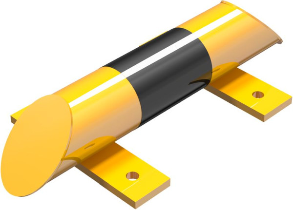 Schak-stootbeschermingsbalk, ronde stalen buis Ø 76 mm voor plugbevestiging, totale breedte: 400 mm, 477_40BG