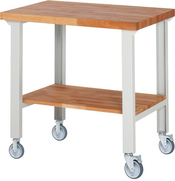 RAU verrijdbare werkbank 7000-7, 1000x700x1000mm, elk 2 bokwielen en zwenkwielen, 05-7000-7-107B4S22.12