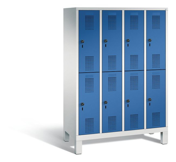 C+P schoollocker Evolo, 8 vakken, H1650B1190T500 mm, lichtgrijs/gentiaanblauw, 483106-40 S10106