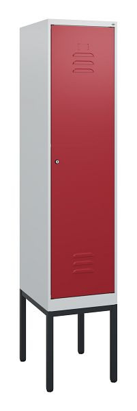 C+P Umkleidespind Classic PLUS, Gestell, 1950x400x500mm, 7035/3003, Zylinderschloss, 0800305-12 S10016