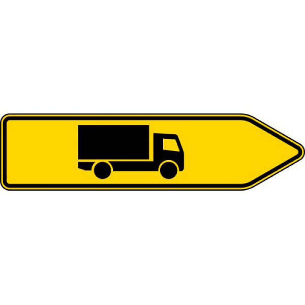 Stenen HGS pijlbord voor voertuigen met een toegestane totale massa van meer dan 3,5 t, wijzend naar rechts nr. 421-20, RA1/vlakke vorm 2 mm, 421-20-111