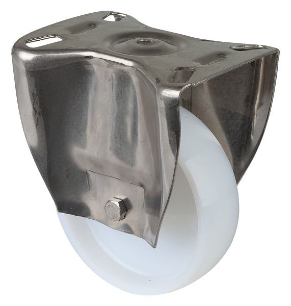 BS rollen RVS transportrol, wielbreedte 37,5 mm, wiel-Ø 125 mm, draagvermogen 250 kg, kunststof, glijlager, plaat, H110.A90.126
