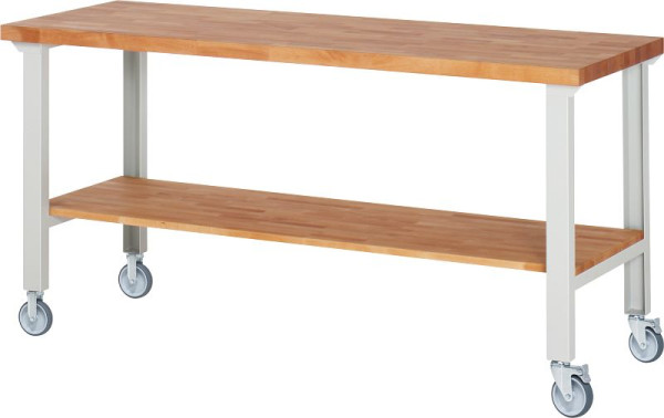 RAU verrijdbare werkbank 7000-7, 2000x700x1000mm, elk 2 bokwielen en zwenkwielen, 05-7000-7-207B4S22.12