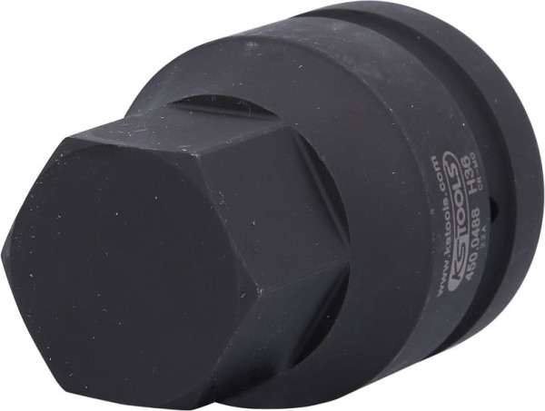 KS Tools Slag-bitdop 1", binnenzeskant, kort, 36 mm, 450.0488