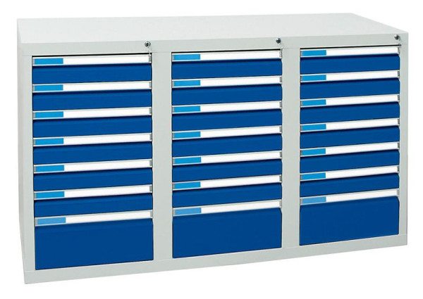 stumpf ladekast serie ESTA, RAL 7035/5010, 21 laden (18x100, 3x200 mm), 7603274
