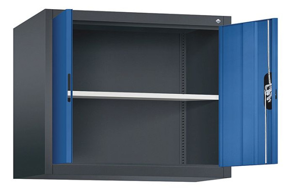 C+P bovenkast Acurado, H790xW930xD500mm, kleur: zwartgrijs / gentiaanblauw, verzonken handgreep, 9285-000 S10191