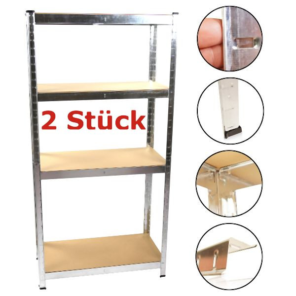 Metra SET 2x Schwerlastregal 80 x 40 x 160 cm, MDF Boden, 9710828