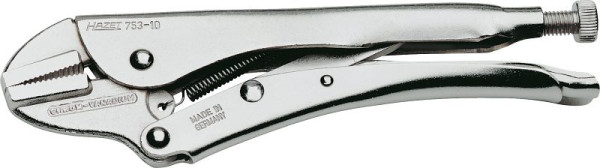 Hazet griptang, rechte bekken - voor plat materiaal, snelspanhendel, oppervlak: vernikkeld, afmetingen / lengte: 250 mm, 753-10