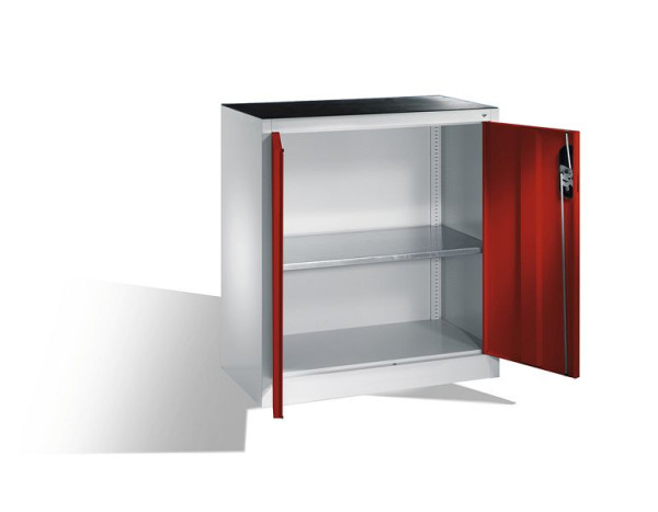 C+P gereedschapskast Acurado, H1000xW930xD400mm, kleur: lichtgrijs/robijnrood, verzonken handgreep, 8820-000 S10240