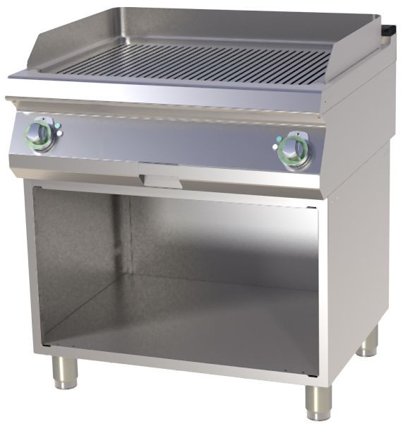 RM Thermik Series 700, elektrische grillplaat met bodem, 800x730x900 mm, gegroefd grilloppervlak, FTR-780E