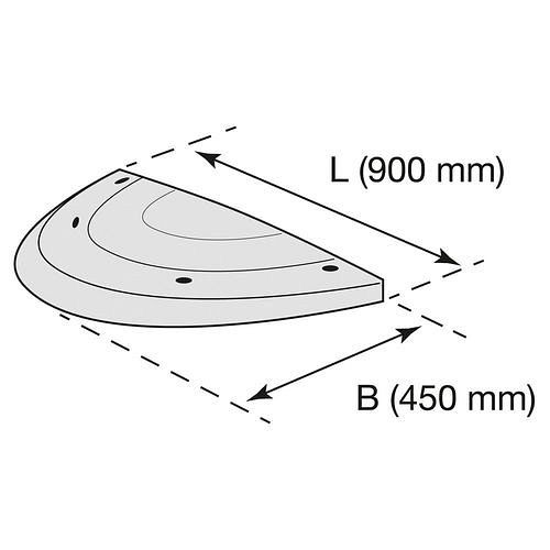 DENIOS drempel, eindelement met groef, zwart, B 900 mm, H 50 mm, 311230