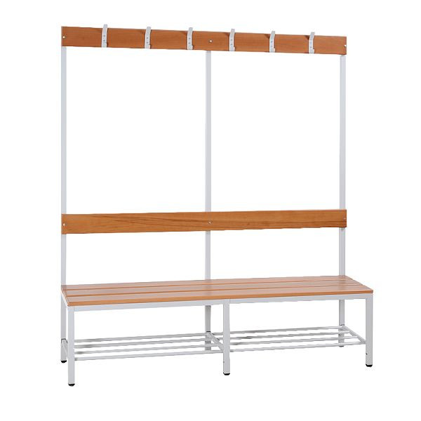 Lüllmann bankkast, 1825 x 1200 x 400 mm, lichtgrijs/hardhout beuken, 806100
