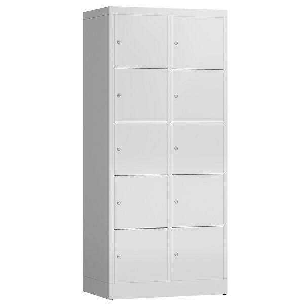 Lüllmann ClassiX lockerkast, 2 compartimenten met elk 5 compartimenten, 1800 x 800 x 500 mm, lichtgrijs, X-523520
