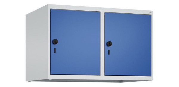 C+P kastopzet Classic PLUS, bovenkast, 7035/5010, veiligheidsdraaisluiting, 500x800x500mm, 2 vakken, 080090-22 S10003