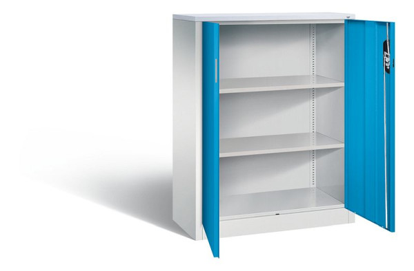 C+P kantoorkast Acurado, H1200xB930xD400mm, kleur: lichtgrijs/lichtblauw, verzonken handgreep, 3 niveaus, 9267-1200 S10304
