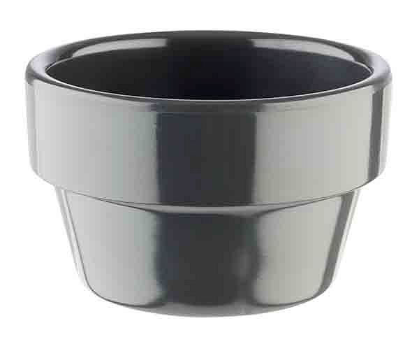 APS schaal -BLOEMPOT-, Ø 6 cm, hoogte: 3,5 cm, melamine, grijs, 0,04 liter, VE 60, 84472