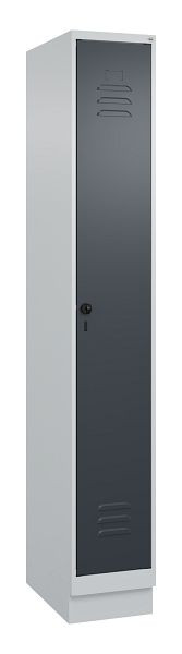 C+P luierkluis Classic PLUS met middenwand, bodem, 1950x300x500mm, 7035/7016, veiligheidsdraaigrendel, 080020-10F S10008