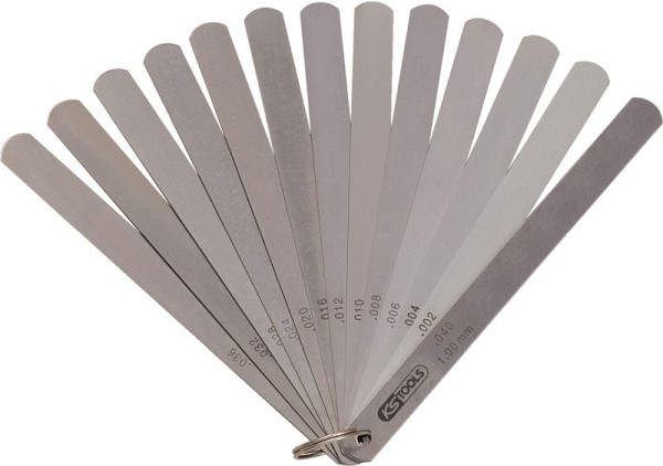 KS Tools zuigerspelingmeter, 8 vellen, 0,05-0,5 mm, 150 mm lang, 300.0614