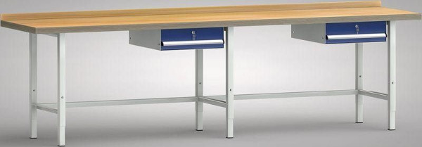 KLW standaard werkbank 3000 x 700 x 740 - 1040 mm L x D x H, WS302V-3000M40-E7002