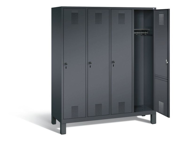 C+P Evolo locker, H1850xB1590xD500mm, kleur: zwart-grijs, 48010-42 S10061