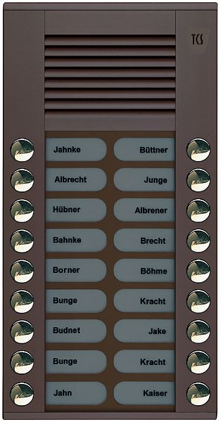 TCS audio voordeurstation serie PES 18 belknoppen (rechts/links uitgelijnd), AP brons, PES18-EB/04