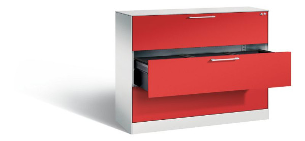 C+P hangarchiefkast Asisto, H1010xB1200xD435mm, kleur: lichtgrijs / vuurrood, beugelgreep, 146041-313 S10123