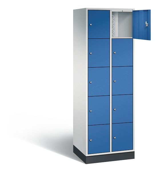 C+P lockerkast Intro, H1950xB620xD490mm, kleur: lichtgrijs / gentiaanblauw, 8570-201 S10001