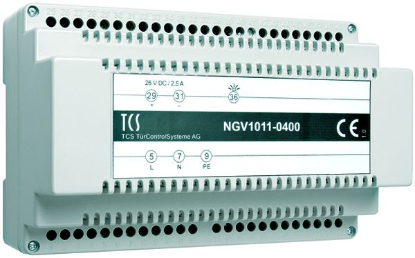 TCS DC-voedingseenheid voor het leveren van DC-spanning 26 V DC, DIN-rail 8 TE, NGV1011-0400