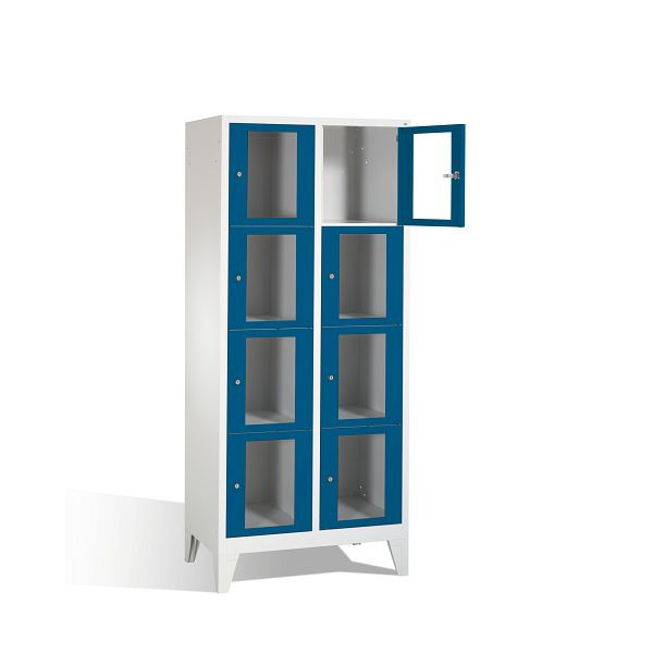 C+P lockerkast Classic, H1850xW810xD500mm, kleur: lichtgrijs / gentiaanblauw, 8010A224 S10002